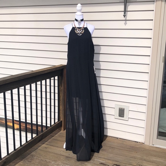 Express Dresses & Skirts - Black Halter Maxi by Express